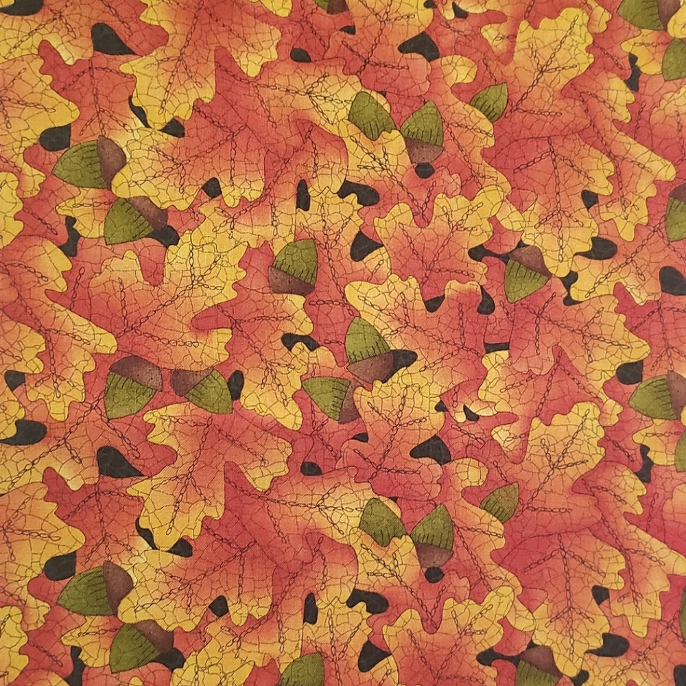 Acorn Hollow Rust Oak Leaves, Pattern 5912, Moda Fabrics, Approx 53" x 44", New
